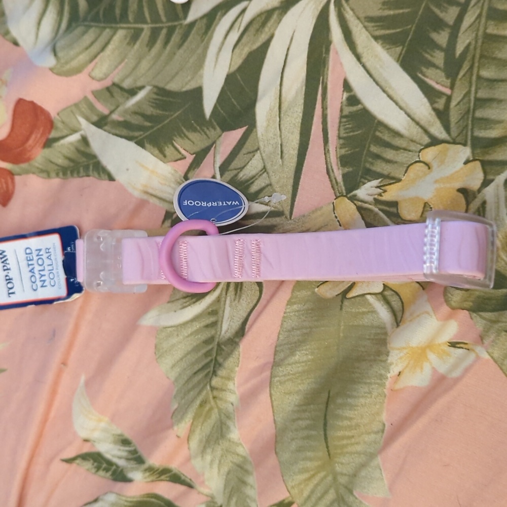 Top Paw pink waterproof dog collar new medium